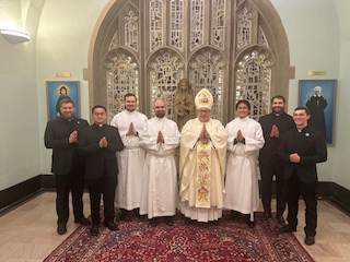 Bishop with seminarians