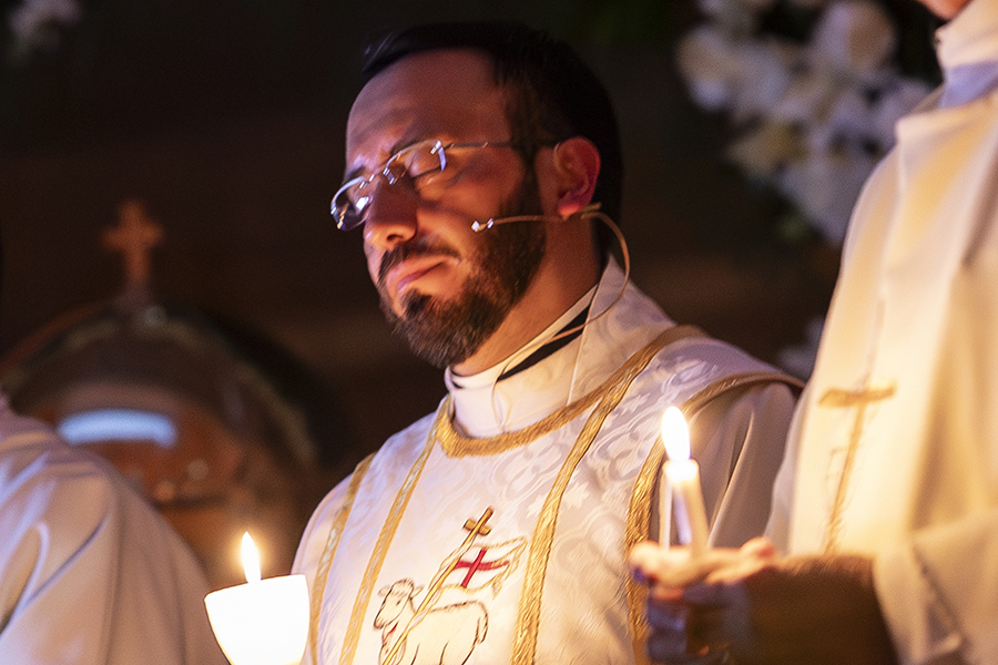 Fr. Holguin at Easter vigil
