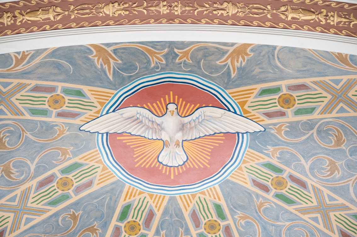 dove on ceiling of st. Mary of the Assumption